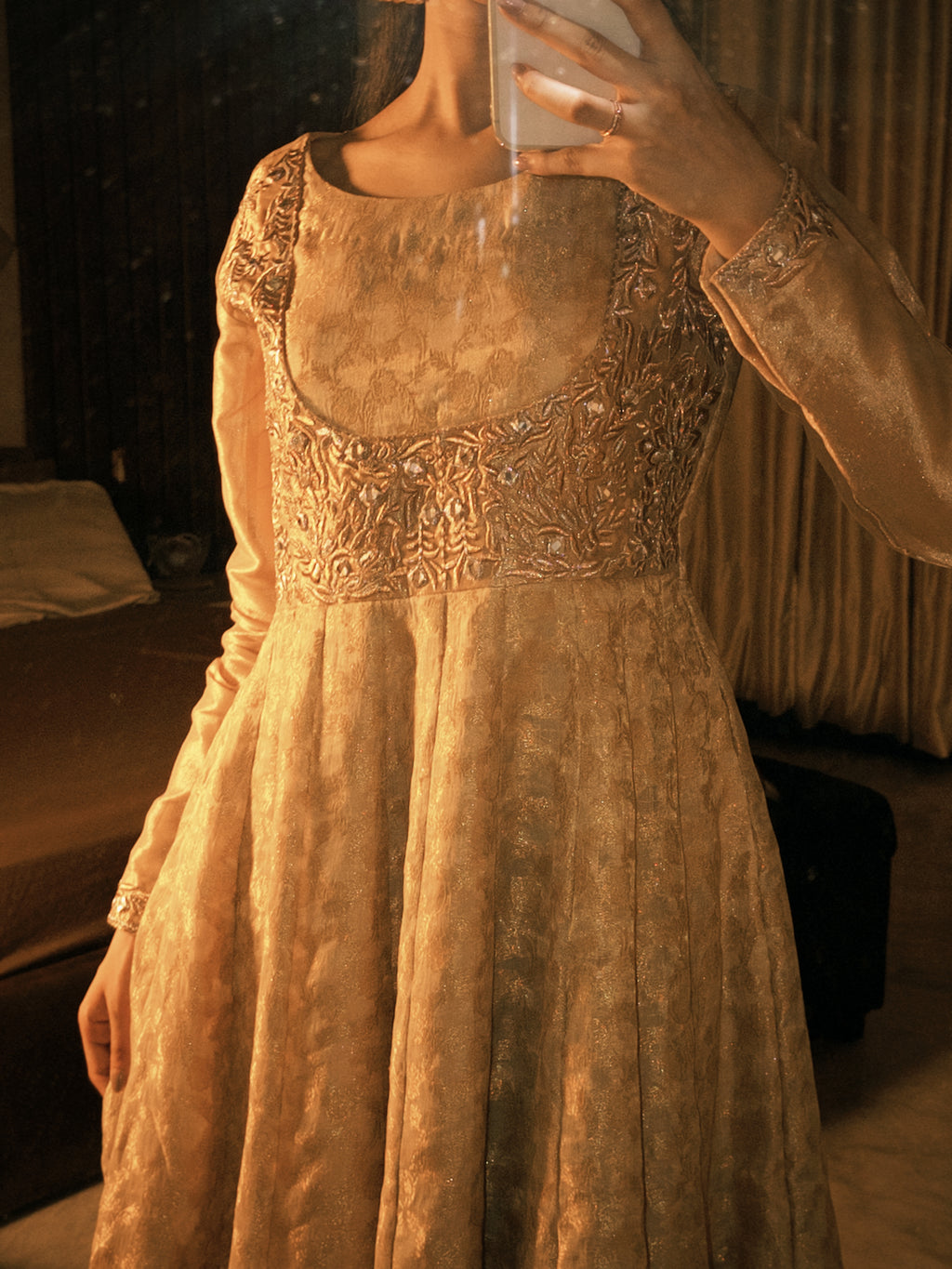 Golden Embroidered Frock