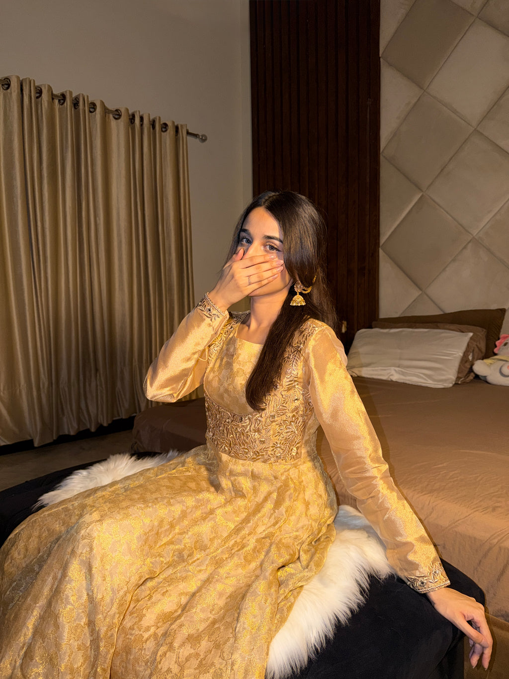 Golden Embroidered Frock