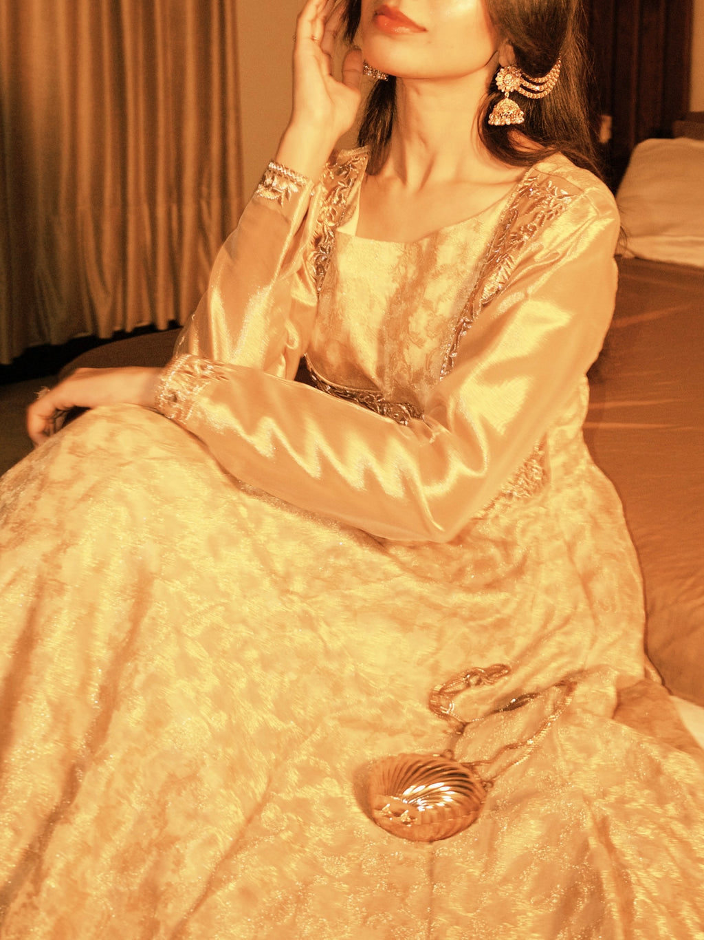Golden Embroidered Frock