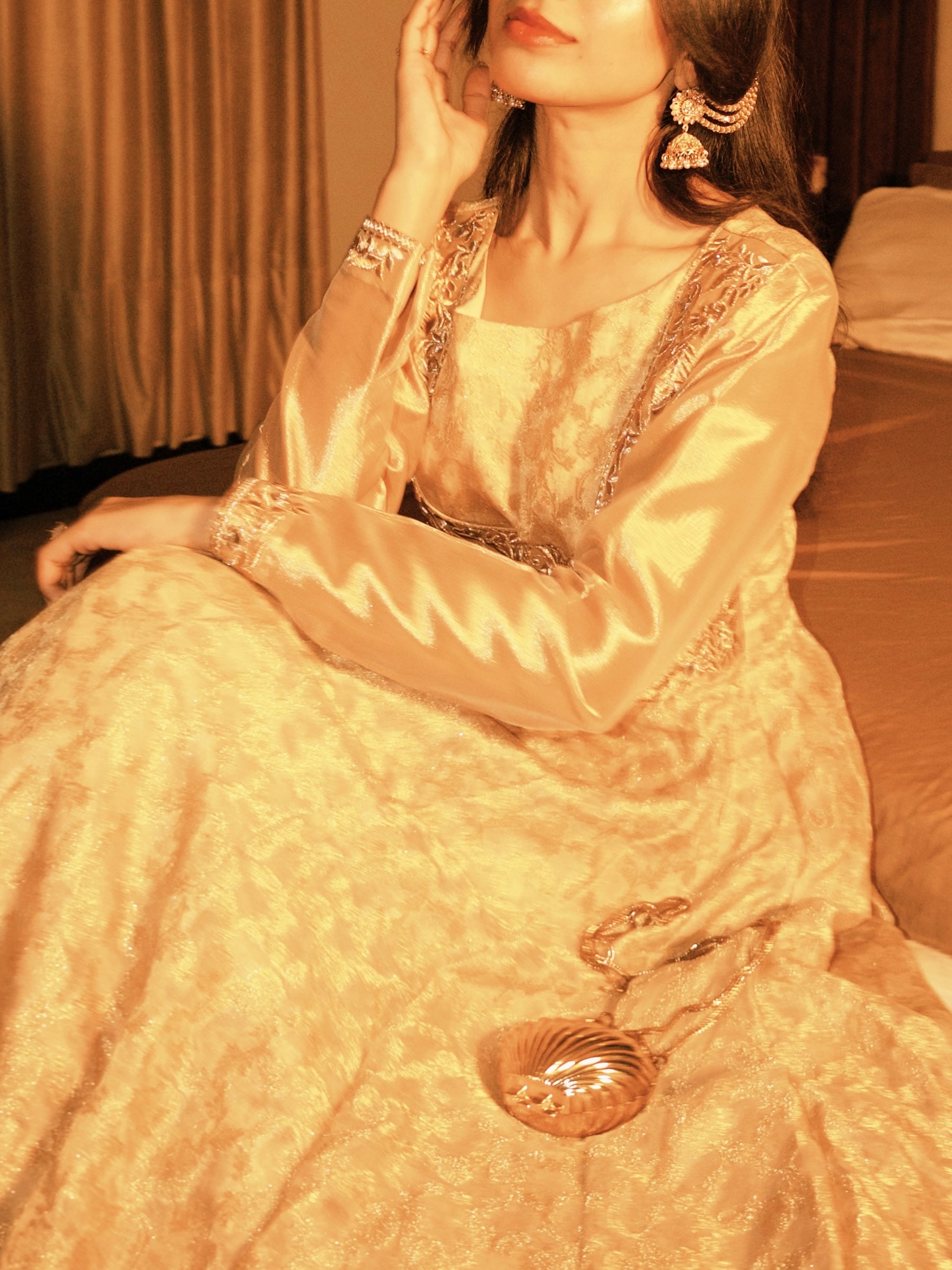 Golden Embroidered Frock