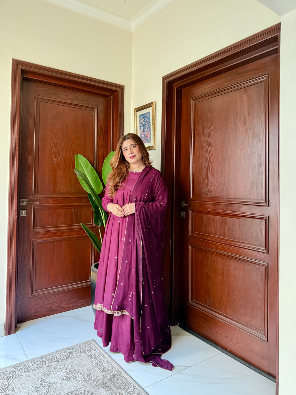 Plum Embroidered Frock