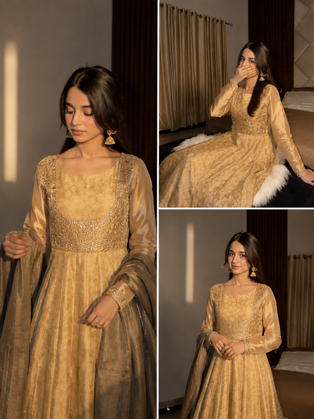 Golden Embroidered Frock