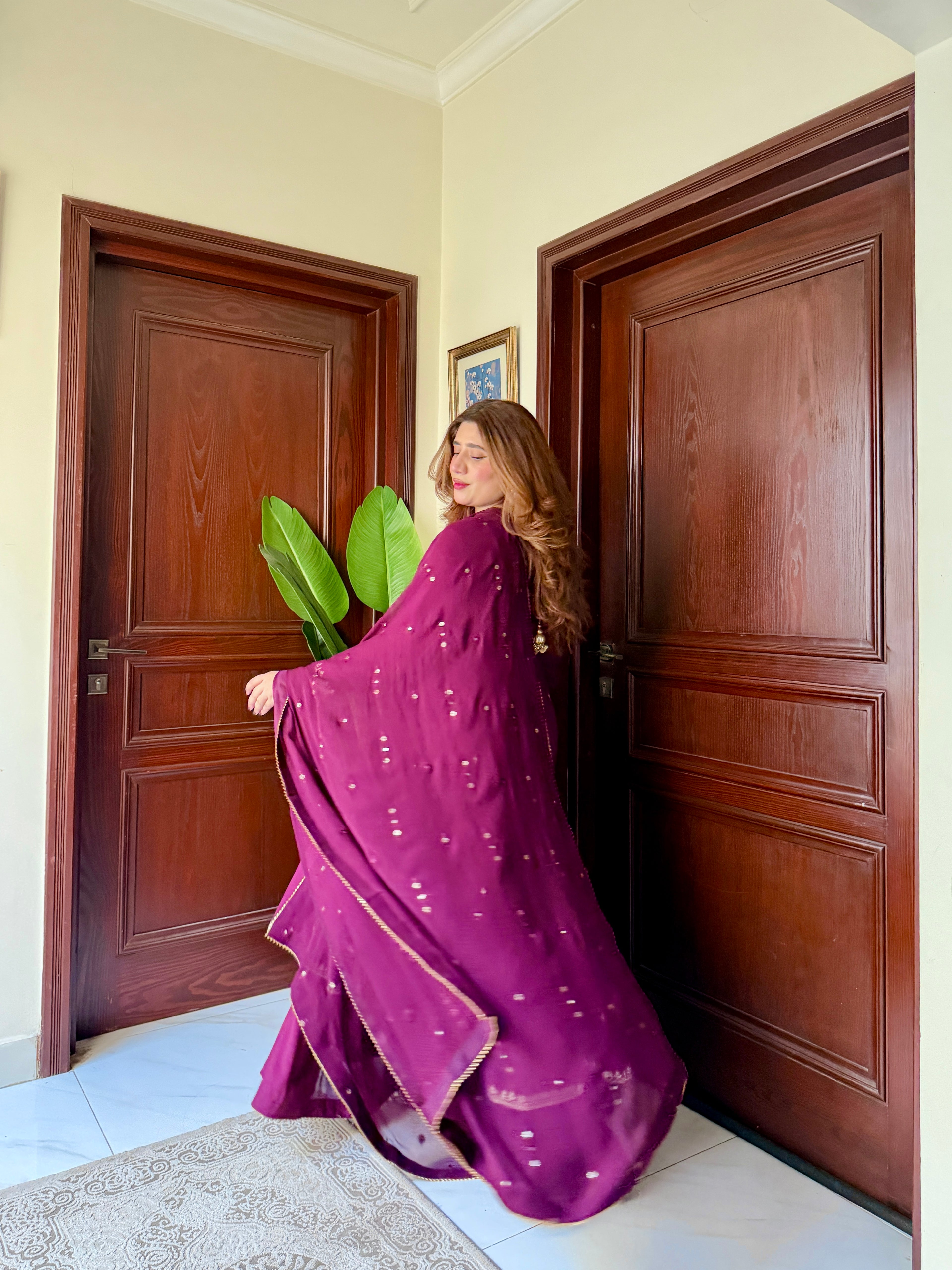 Plum Embroidered Frock