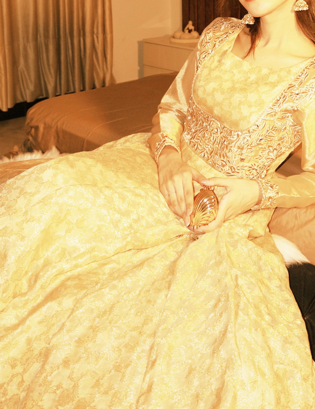 Golden Embroidered Frock