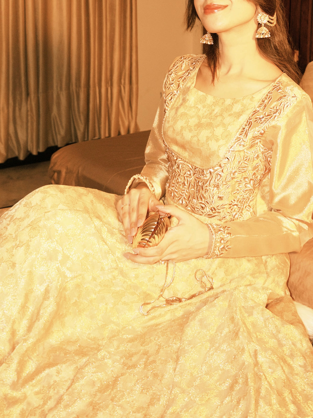 Golden Embroidered Frock