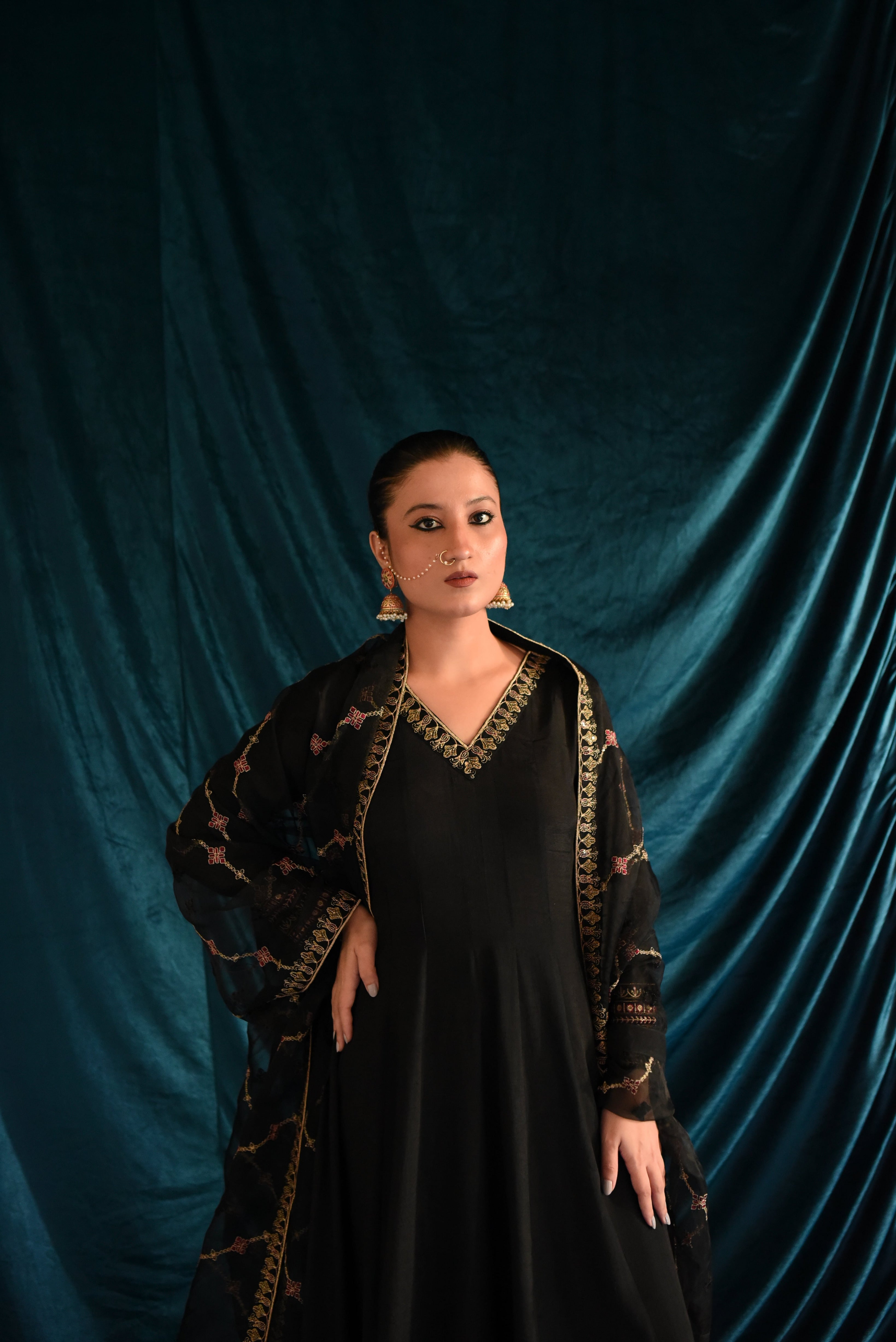 SAFFRON COLLECTION'25 (Black Frock)