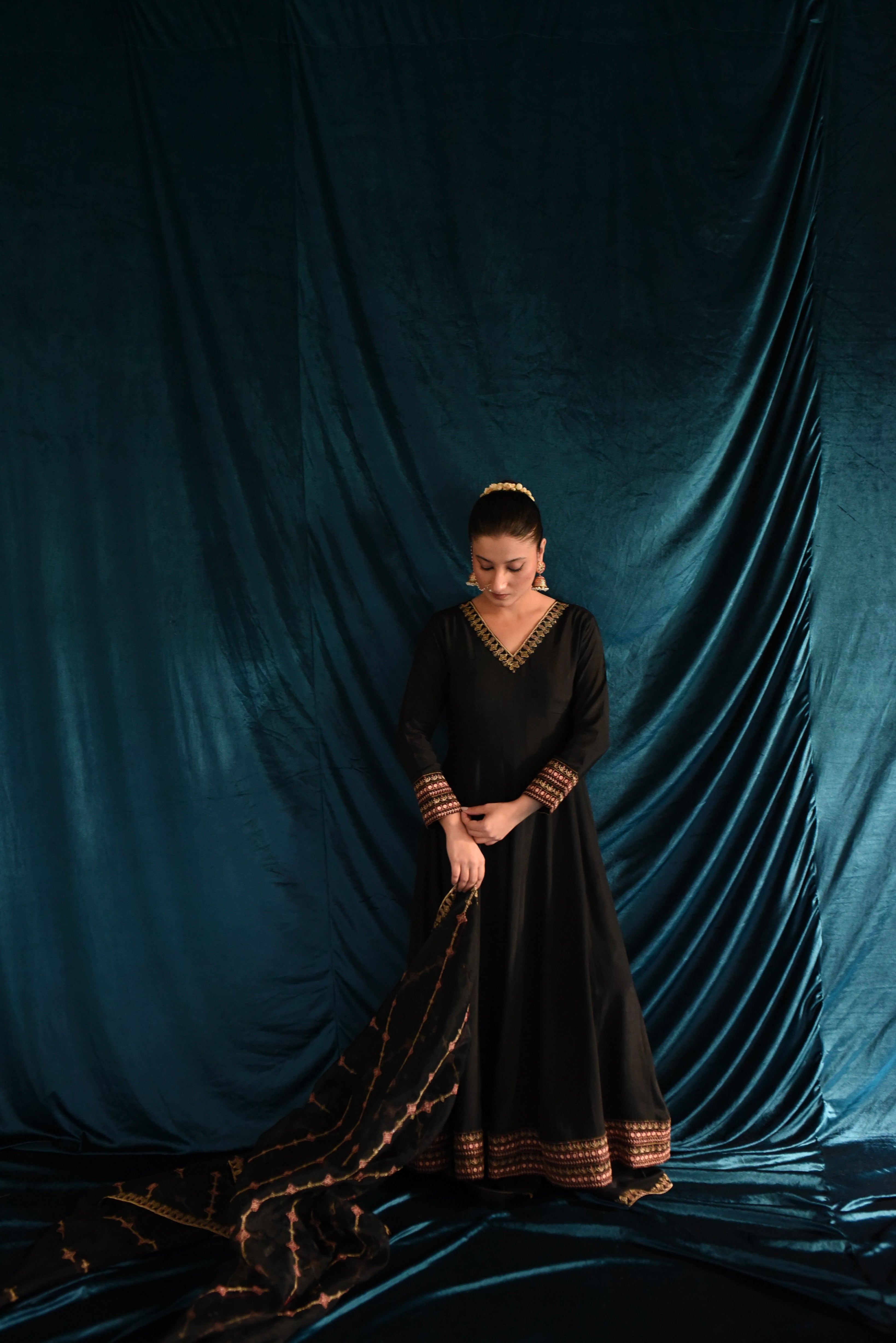 SAFFRON COLLECTION'25 (Black Frock)
