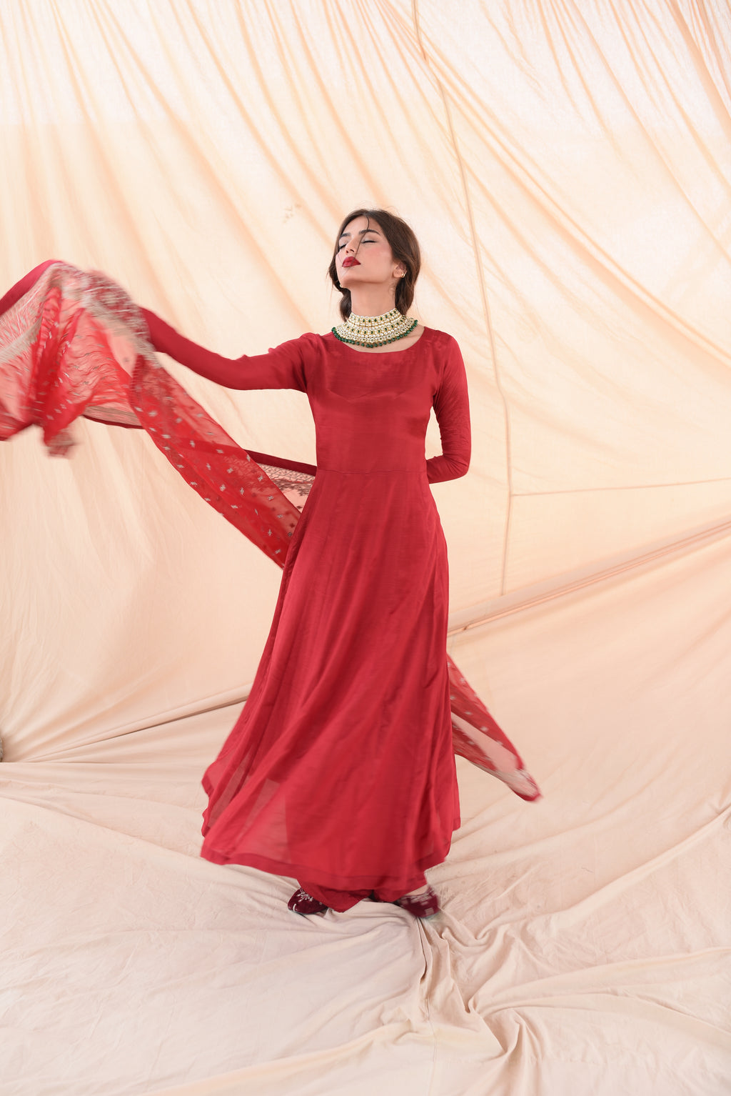 Red kalidaar frock ( BFFC-01 )